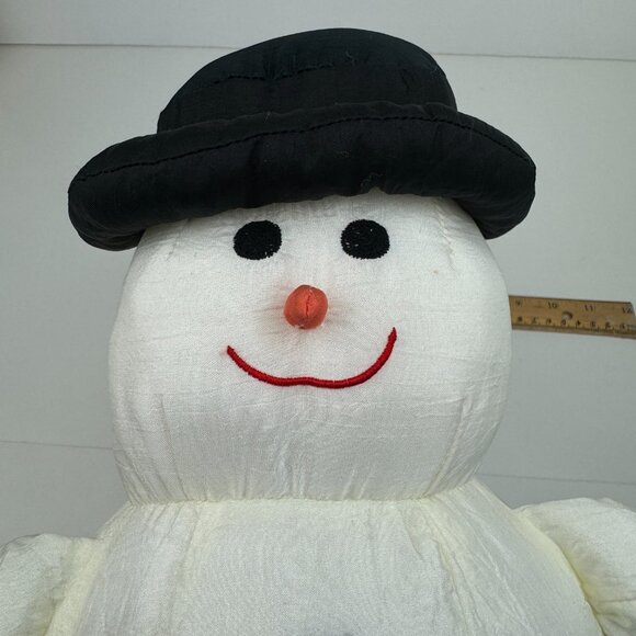 Vtg 90s Snowman Stuffed Plush Soft Puffy Nylon Material Holiday Christmas Winter - Picture 6 of 11